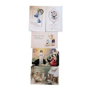 Antique 1900's Lot‎ Of Five Mixed Post Cards Ephemera Christmas Easter Birthday